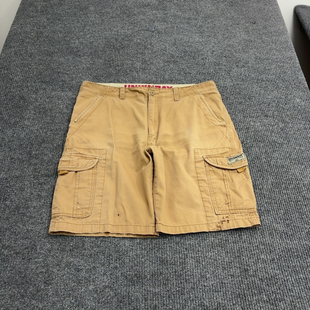 Unionbay Cargo Shorts Mens 38 Tan Cotton Multi Pocket Casual Gorpcore
